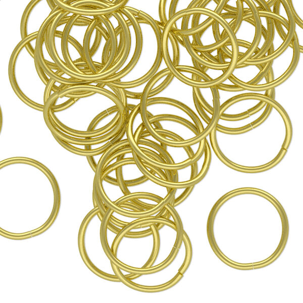Jump ring, brass, 12mm round, 10mm inside diameter, 18 gauge. Sold per pkg of 100. image number 0