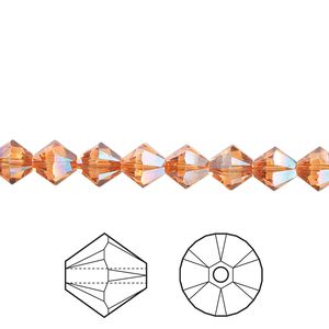 Bead 24pk crystal chili pepper, Crystal Passions® 6mm bicone 5328