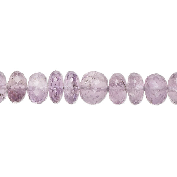 Amethyst 1pkg1, hand-cut micro-faceted rondelle bead natural B- grade, 9 inch 7x4mm-8x6mm image number 0