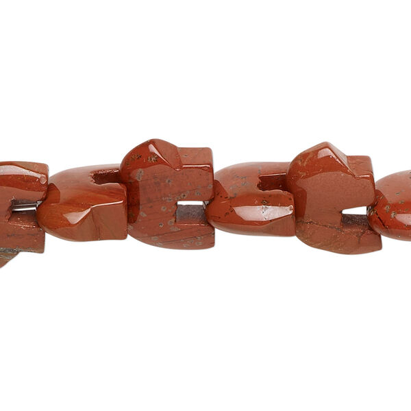 Bead, red jasper (natural), 13x10mm Zuni-style bear, B grade, Mohs hardness 6-1/2 to 7. Sold per 8-inch strand. image number 0