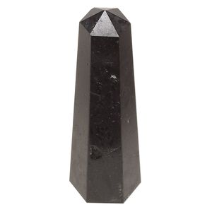 Black tourmaline 1pkg1, hand-cut undrilled 6-sided point tower gift natural 2.5x0.75 to 3x1 inch