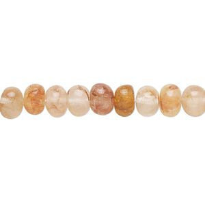 Yellow iron quartz 1pkg1, hand-cut rondelle bead natural 14 inch 6x5mm-7x6mm