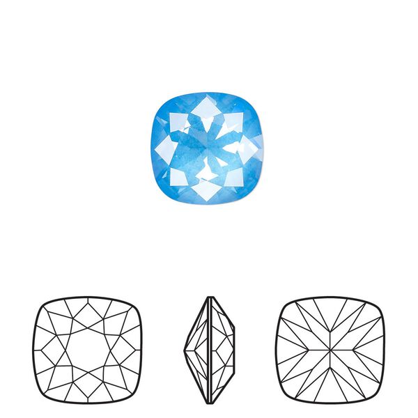 Fancy stone 72pk crystal electric blue ignite LacquerPRO, Swarovski® 12mm cushion 4470 image number 0