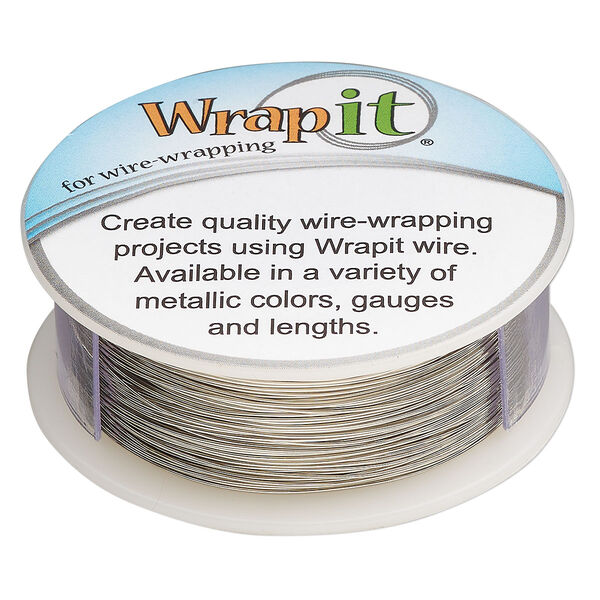 Wire, Wrapit®, nickel silver, half-hard, round, 26 gauge. Sold per 0.25-pound spool, approximately 344 feet. image number 0