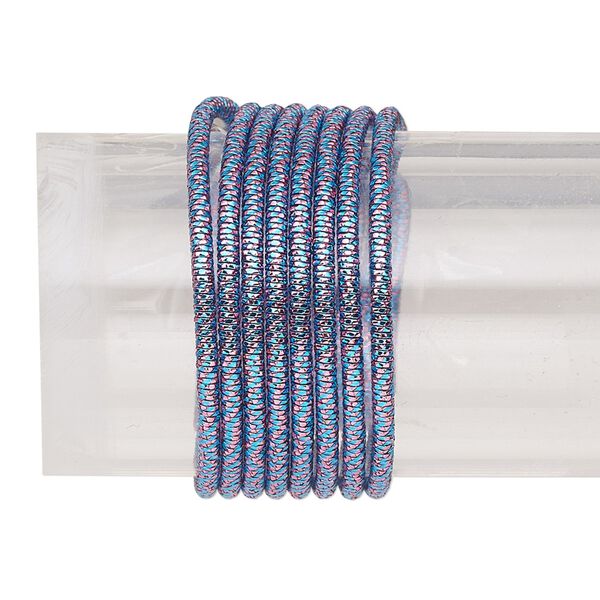 French wire, anodized copper, blue and purple, 1.5mm tube. Sold per 20-gram pkg. image number 0
