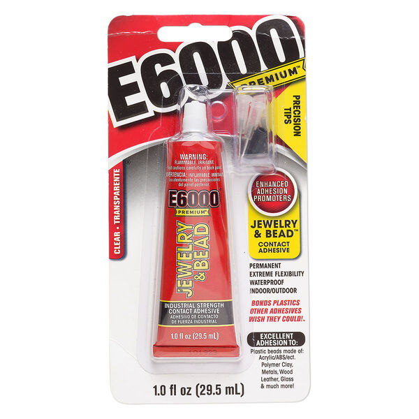 Adhesive E6000® PREMIUM™ Jewelry & Bead™ 1pkg1 tube, 1 fluid ounce, clear image number 0