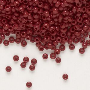 Seed bead, Miyuki, glass, pkg/250g, #8 rocaille, opaque currant, (RR-419).