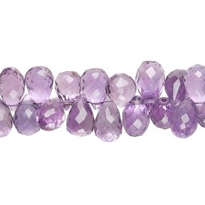 Amethyst 1pkg1, hand-cut top-drilled faceted teardrop bead natural 8 inch 9x6mm-11x7mm