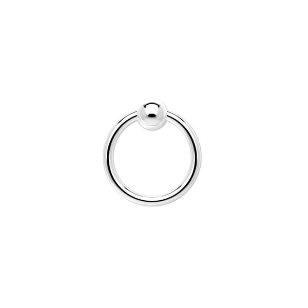 Jump ring, sterling silver, 14x1.4mm round with 4mm ball, 10.8mm inside diameter, 15 gauge. Sold per pkg of 2. image number 0