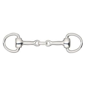 Focal, silver-finished "pewter" (zinc-based alloy), 3-1/2 x 7/8-inch snaffle bit. Sold individually.