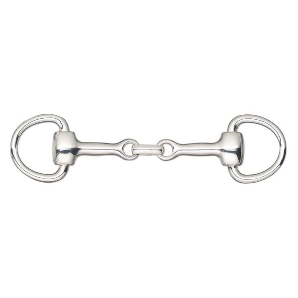 Focal, silver-finished "pewter" (zinc-based alloy), 3-1/2 x 7/8-inch snaffle bit. Sold individually. image number 0