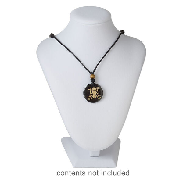 Display, necklace, velveteen and steel, white, 9 x 7 x 5 inches. Sold individually. image number 2