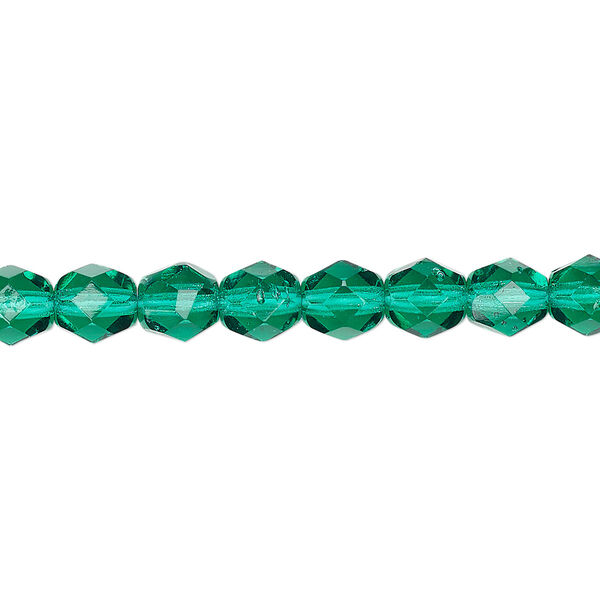 Bead, Czech fire-polished glass, translucent teal, 6mm faceted round. Sold per pkg of 1,200 (1 mass). image number 0