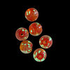 Bead, lampworked glass, clear / red / glow-in-the-dark / gold, 8mm round. Sold per pkg of 6. image number 1