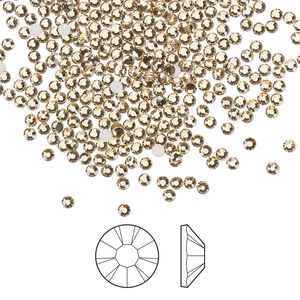 Flat back 144pk light Colorado topaz foil back, Preciosa MAXIMA Czech crystal rhinestone 1.7-1.9mm chaton rose round SS5