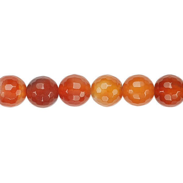 Bead, red agate (dyed / heated), dark, 8-9mm faceted round, B grade, Mohs hardness 6-1/2 to 7. Sold per 15" to 16" strand. image number 0