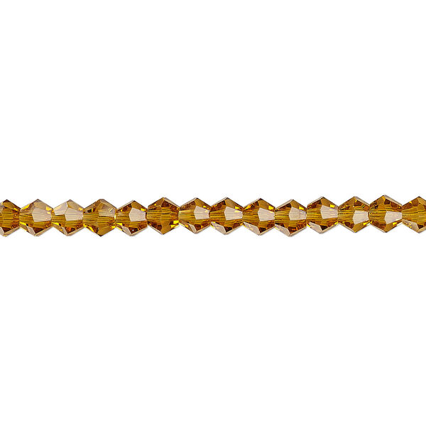 Bead 1pk transparent gold, Celestial Crystal® 4mm bicone 15.5-16 inch image number 0