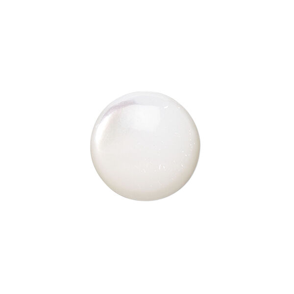 Cabochon, trochus shell (natural), 8mm calibrated round, Mohs hardness 3-1/2. Sold per pkg of 4. image number 0