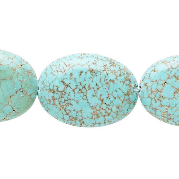 Magnesite 1pkg1, puffed oval bead 15 inch 24x17mm-25x18mm image number 0