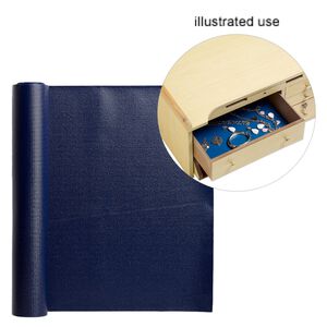 Anti-tarnish drawer liner, Zerust®, PVC plastic and chemical, dark blue, 1-foot wide. Sold per 6-foot roll.