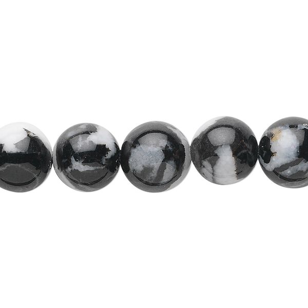 Zebra "jasper" (onyx marble) 1pkg1, round bead natural 15.5-16 inch 10mm image number 0