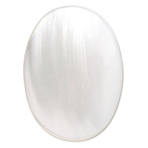 Cabochon, trochus shell (natural), 30x22mm calibrated oval, Mohs hardness 3-1/2. Sold individually.
