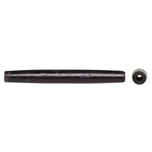 Bead, domestic water buffalo bone (dyed), black, 37x3mm-39x5mm hand-cut hairpipe, Mohs hardness 2-1/2. Sold per pkg of 12.