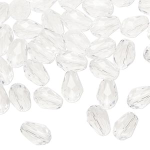 Bead Celestial Crystal® 1pkg60, 8x6mm teardrop / 66 facets, clear