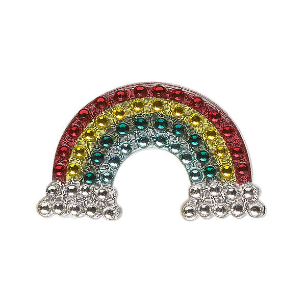 Sticker, pkg/1, multicolored, 33x20mm rainbow with clouds. image number 0