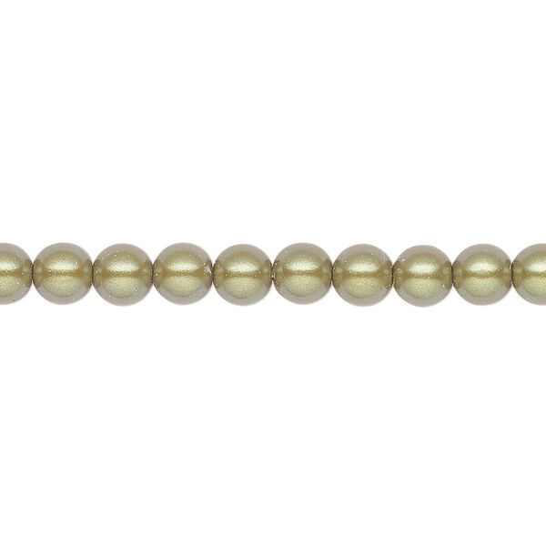 Pearl 50pk pearlescent khaki, Preciosa Czech crystal 5mm round image number 0
