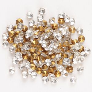Chaton 144pk crystal foil back, vintage Preciosa Czech crystal rhinestone round PP28