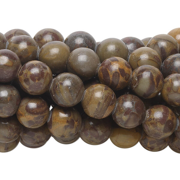 Brown chrysanthemum stone 1pkg10, round bead natural C grade, 15.5-16 inch 8mm image number 0
