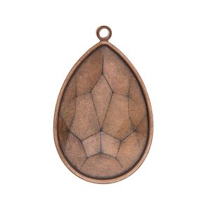 Focal, Almost Instant Jewelry®, antique copper-plated brass, 32x22.5mm pear with 30x20mm pear setting. Sold per pkg of 2.
