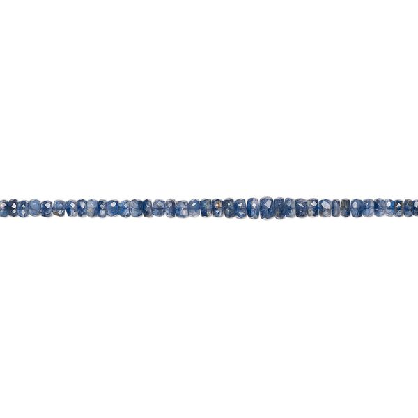 Blue kyanite 1pkg1, hand-cut faceted rondelle bead natural 17 inch graduated 3x2mm-5x3mm image number 0