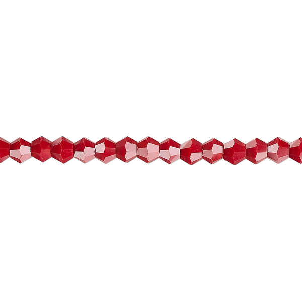 Bead 1pk opaque red, Celestial Crystal® 4mm bicone 15.5-16 inch image number 0