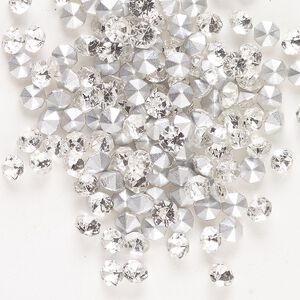 Chaton 144pk crystal foil back, vintage Preciosa Czech crystal rhinestone 3.6-3.7mm round SS15
