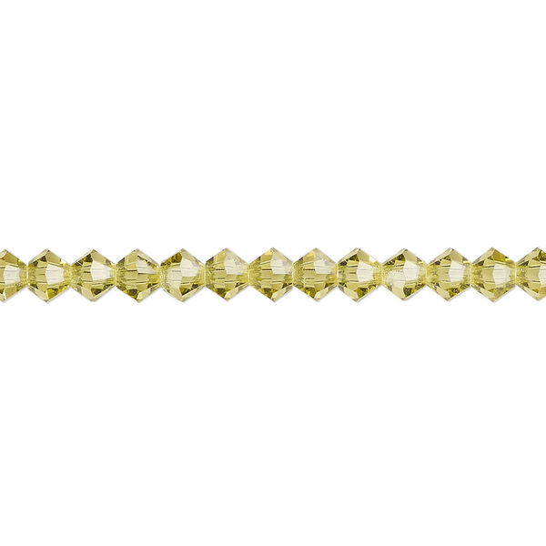 Bead 48pk acid yellow, Preciosa Czech crystal 4mm bicone image number 0