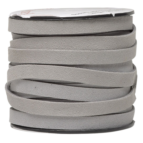 Cord, faux suede, lavender-grey, 10mm flat. Sold per 25-yard spool. image number 0