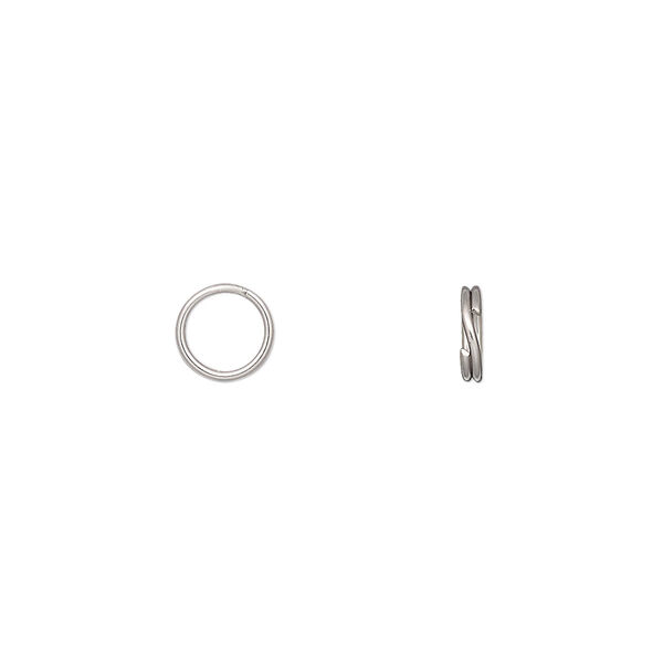 Split ring, stainless steel, 6.5mm round. Sold per pkg of 50. image number 0