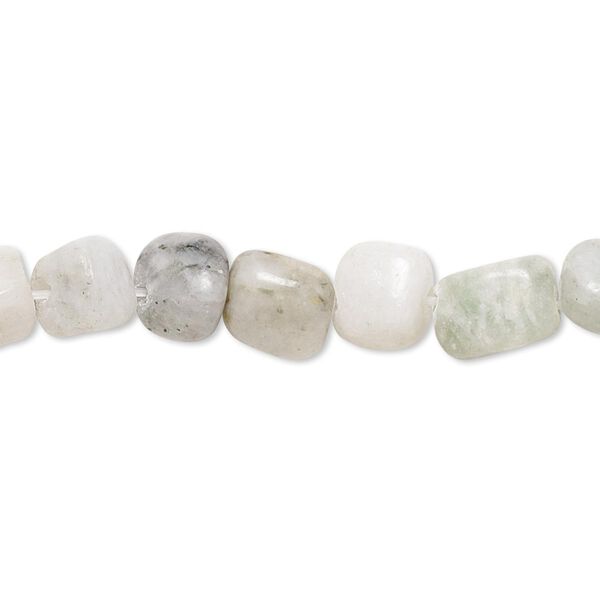 Bead, multi-new "jade" (serpentine) (natural), light, small to medium pebble and medium chip. Sold per 15" to 16" strand. image number 0