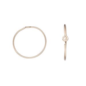 Hoop, 14Kt gold-filled, 15mm round. Sold per pkg of 5 pairs.