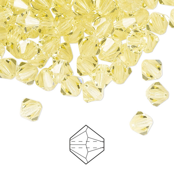 Bead 144pk jonquil, Preciosa Czech crystal 6mm bicone image number 0