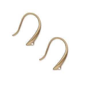 Ear wire fishhook 1pkg10 antique gold-plated, 17mm fancy / closed loop, 20 gauge brass 5 pair