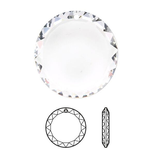 Focal 24pk crystal, Swarovski® 30mm pendant disc 6049 image number 0