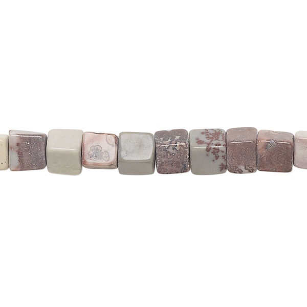 Limestone 1pkg1, cube bead natural C+ grade, 15 inch Crazy Horse™ stone 5-6mm image number 0