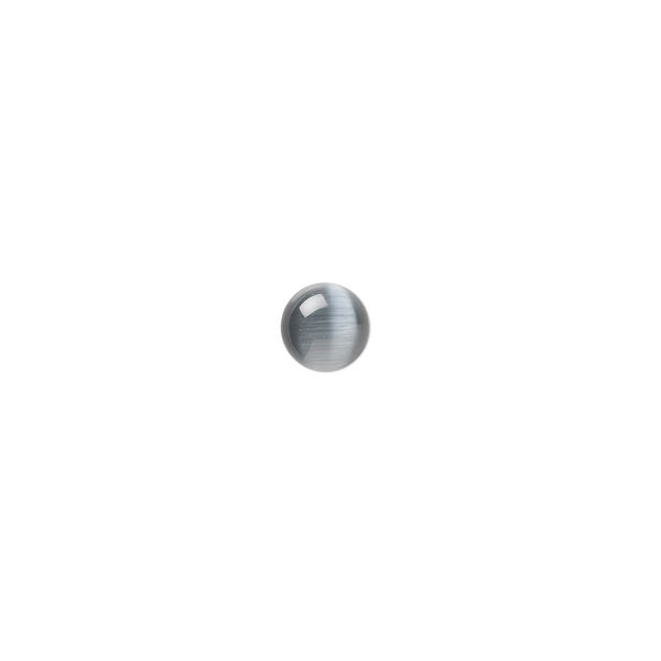 Cabochon, cat's eye glass (fiber optic glass), black, 6mm calibrated round, quality grade. Sold per pkg of 10. image number 0