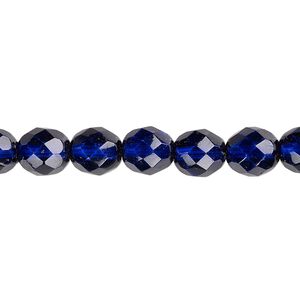 Bead, Czech fire-polished dipped décor glass, plum, 8mm faceted round. Sold per 15-1/2" to 16" strand, approximately 50 beads.