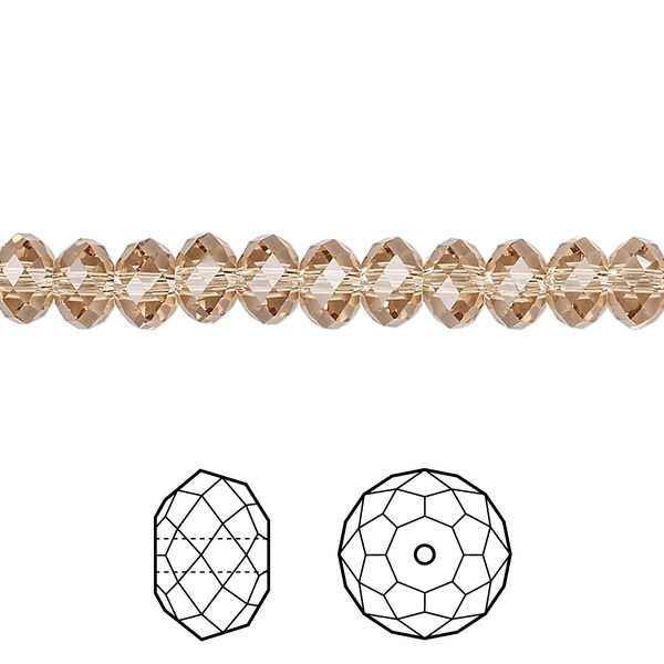 Bead 144pk light Colorado topaz, Crystal Passions® 6x4mm rondelle 5040 image number 0