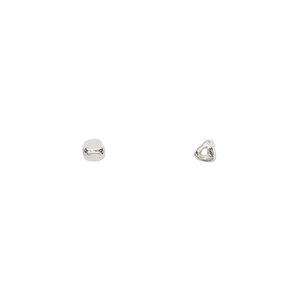 Bead, Hill Tribes, sterling silver, 3x2mm triangle rondelle. Sold per pkg of 4.