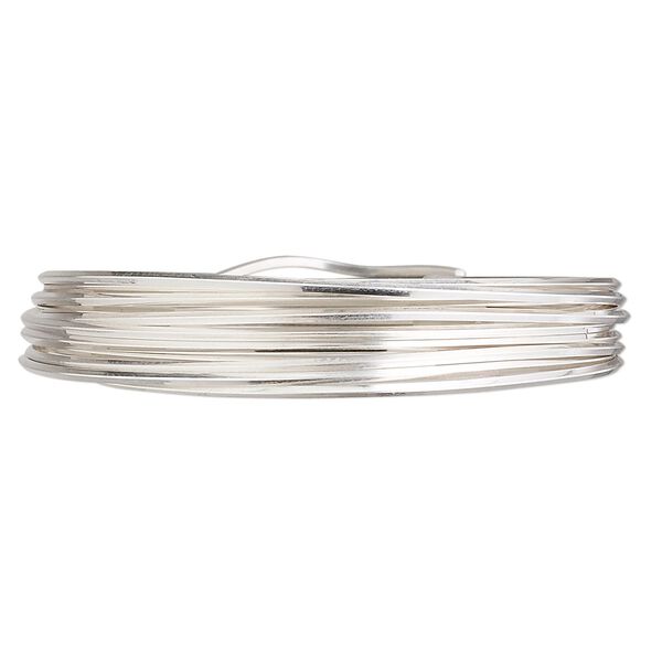 Wire, sterling silver, full-hard, square, 20 gauge. Sold per pkg of 5 feet. image number 0